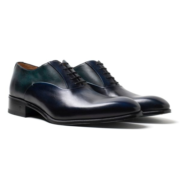 ELTON Stringate in Pelle blu verde - immagine 2