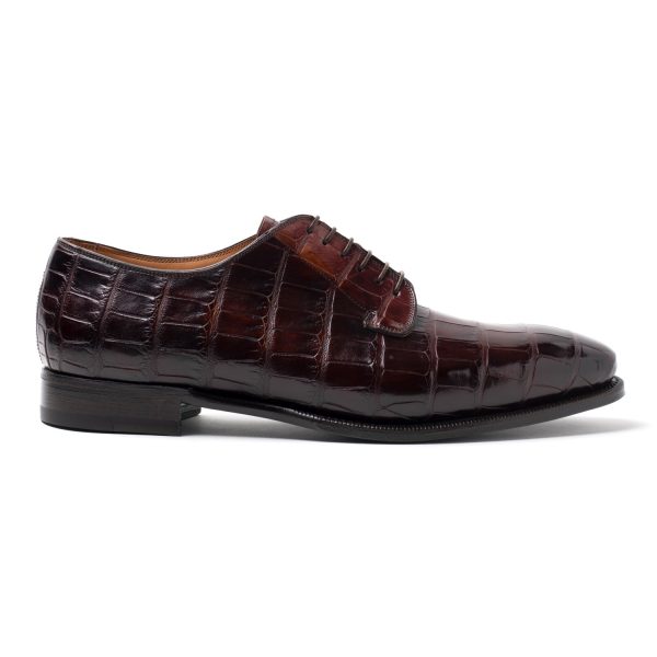 CRAIG Stringate in pelle di Coccodrillo cognac
