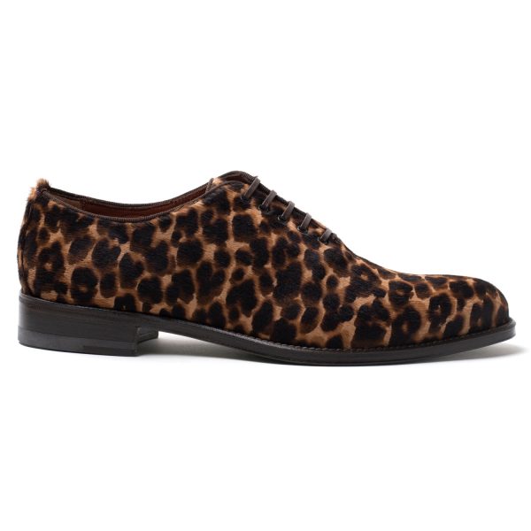ROULIN stringate in pelle marrone stampa nero