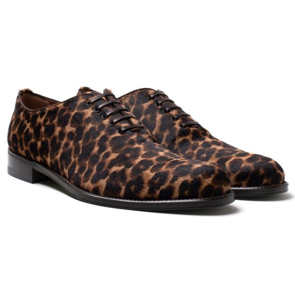 ROULIN stringate in pelle marrone stampa nero - immagine 2