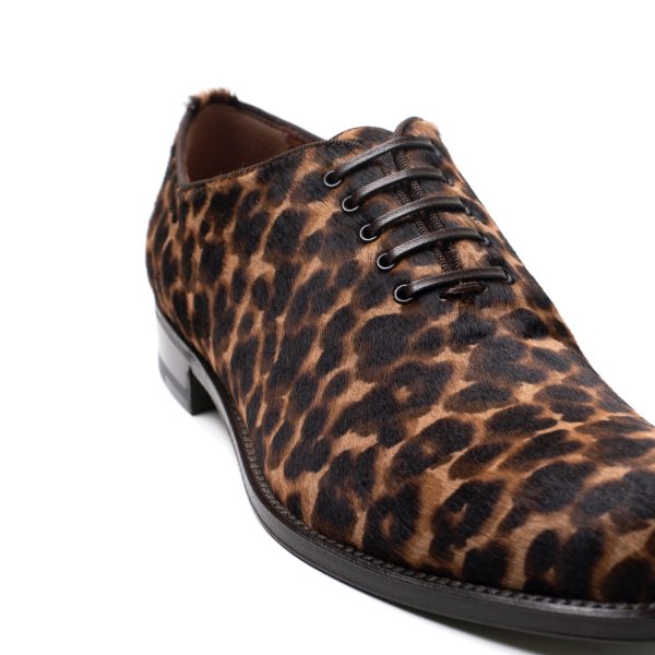 ROULIN stringate in pelle marrone stampa nero - immagine 4