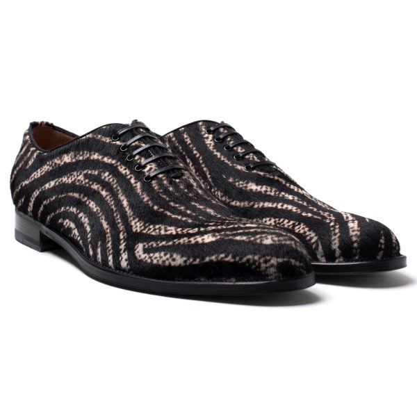 ROULIN stringate in pelle stampa bianco-nero - immagine 2