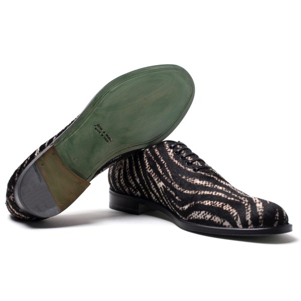 ROULIN stringate in pelle stampa bianco-nero - immagine 5
