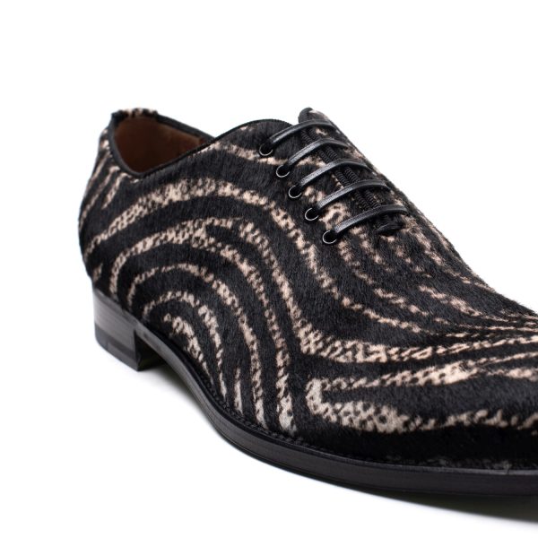ROULIN stringate in pelle stampa bianco-nero - immagine 4