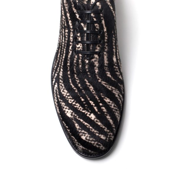 ROULIN stringate in pelle stampa bianco-nero - immagine 3