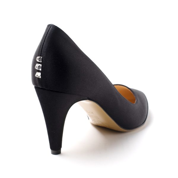 CHIRI Décolleté in raso e pelle nero - immagine 3