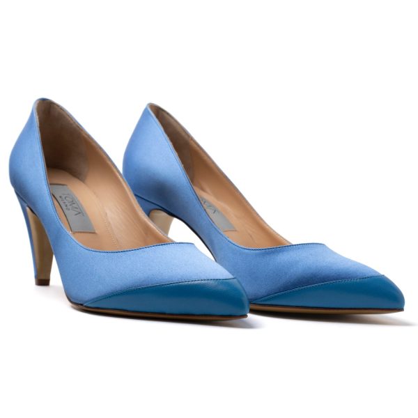 CHIRI Décolleté raso e pelle blu - immagine 2