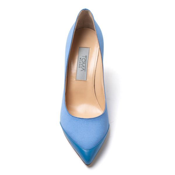CHIRI Décolleté raso e pelle blu - immagine 5