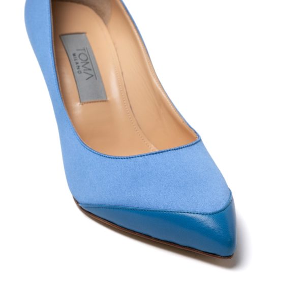 CHIRI Décolleté raso e pelle blu - immagine 4