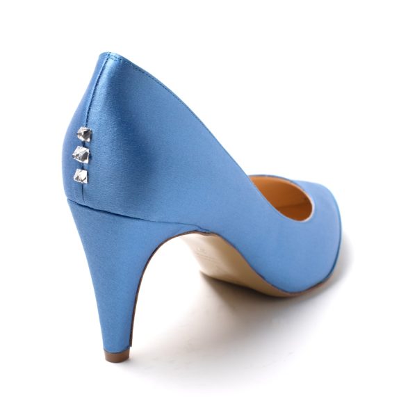 CHIRI Décolleté raso e pelle blu - immagine 3