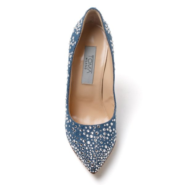 PANDORA Décolleté in jeans blue e cristalli Swarovski - immagine 4