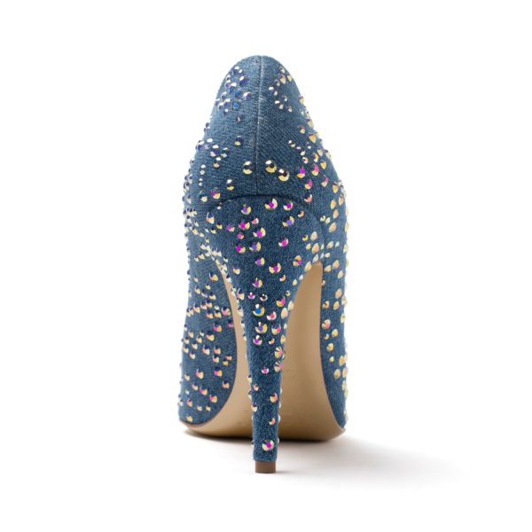 ERIFILE Décolleté in blue jeans e cristalli Swarovski - immagine 5