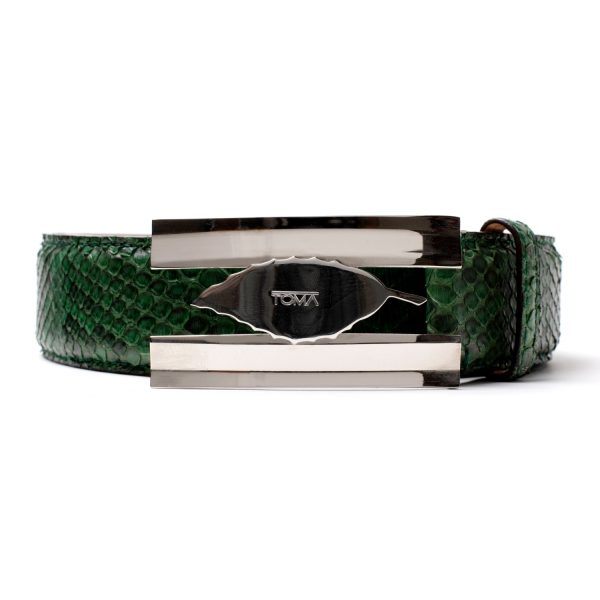 ENISEJ Cintura in pitone 40 mm, verde.