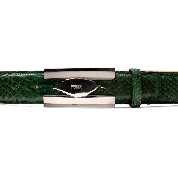 ENISEJ Cintura in pitone 40 mm, verde. - immagine 2