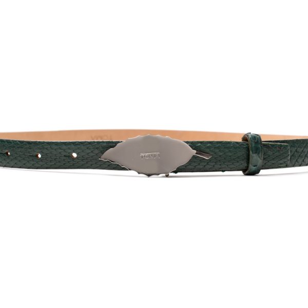 AMUR Cintura in pitone 20 mm, verde. - immagine 2