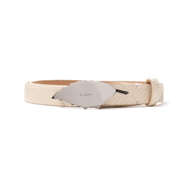 AMUR Cintura in pitone 20 mm, avorio.